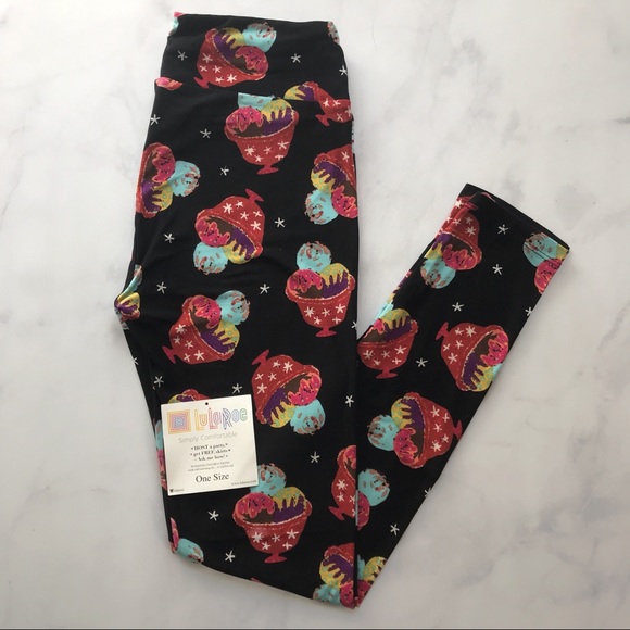 LuLaRoe Pants - 🚨🚨LuLaRoe Ice Cream Print OS Leggings